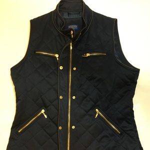 Pendleton Woman's Blue Quilted Zip Snap Vest Zip